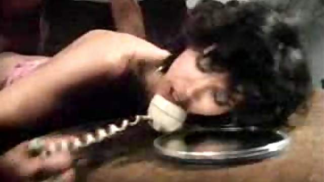 Chick on phone fucked in vintage video