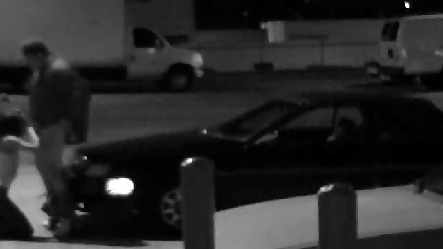 Parking lot blowjob on the hood of his car