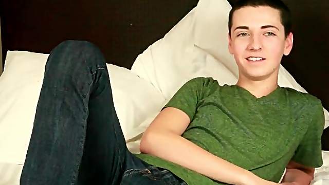 Adorable teen twink in solo porn video