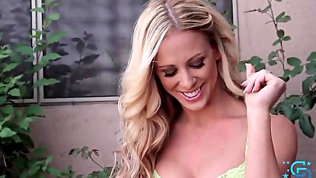 Cherie Deville masturbates outdoors on cool day