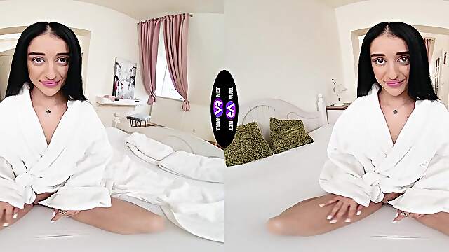 Ara Mix enjoys solo sex with her long nails in hd