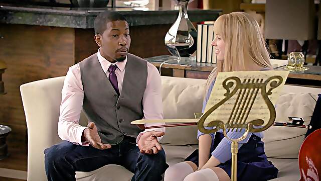College cuties Riley & Isaiah indulge in a steamy interracial affair