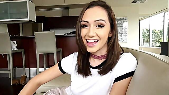 Tony's huge dick in Lily's hungry mouth